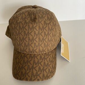 Michael Kors MK Monogram Baseball Cap Unisex Adjustable Hat Brown One Size NWT